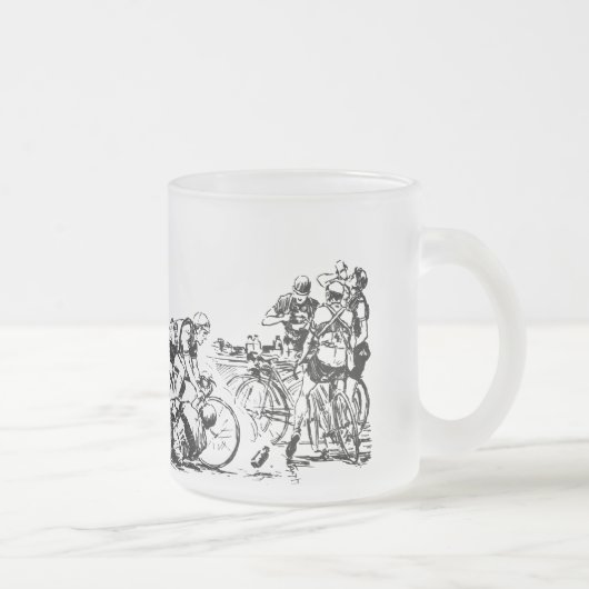 Glastasse "Bicycle Race" フロストグラスマグカップ (右)
