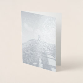 Glastonburyの岩山道ホイルカード 箔カード