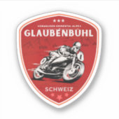 Glaubenbuelenパススイスアルプス自動二輪車旅行 シール (正面)
