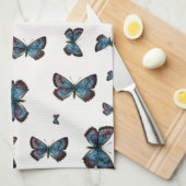 Glaucopsyche arion – 大きな青い蝶 キッチンタオル (四つ折り)