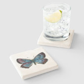 Glaucopsyche arion – 大きな青い蝶 ストーンコースター (横)