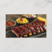Glazed barbecued ribs with side dishes 名刺 (裏面)
