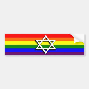 GLBTのユダヤ人のプライドのバンパーステッカー バンパーステッカー