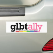 GLBTの同盟国の白いバンパーステッカー バンパーステッカー (車上)