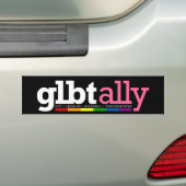 GLBTの同盟国の黒のバンパーステッカー バンパーステッカー (車上)