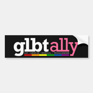 GLBTの同盟国の黒のバンパーステッカー バンパーステッカー