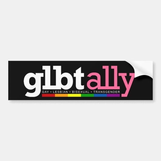 GLBTの同盟国の黒のバンパーステッカー バンパーステッカー (正面)