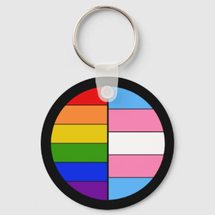 GLBTの団結Keychain (ボタンのスタイル) キーホルダー