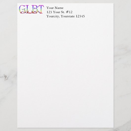 GLBTサポートレインボー文字 レターヘッド (正面)