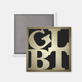 GLBTブラックスクエアポップ・アートのマグネット マグネット (正面/裏面)