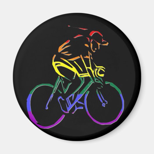 GLBTプライド自転車 マグネット (正面)