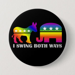 GLBT民主党員か共和党の浮動票投票者 缶バッジ