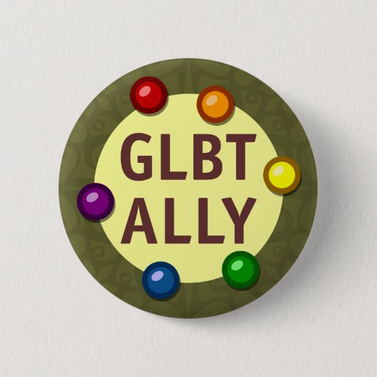 GLBT Ally Baublesラウンドボタン 缶バッジ (正面)