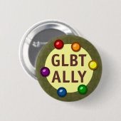 GLBT Ally Baublesラウンドボタン 缶バッジ (正面&裏面)