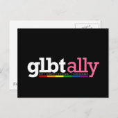 GLBT Ally Blackポストカード ポストカード (正面/裏面)