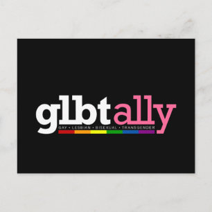 GLBT Ally Blackポストカード ポストカード