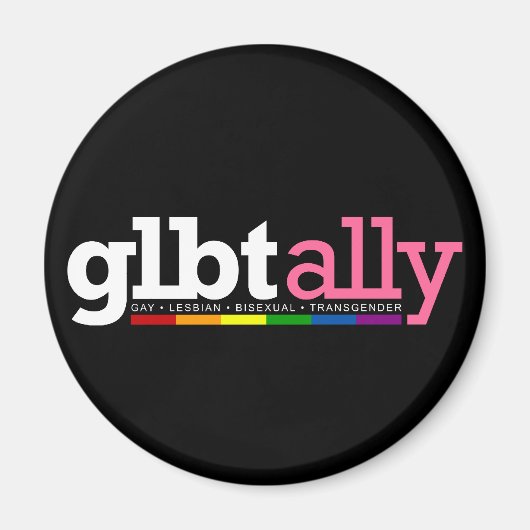 GLBT Ally Blackマグネット マグネット (正面)