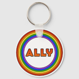 GLBT Ally Keychain (ボタンのスタイル) キーホルダー