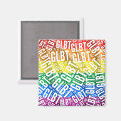 GLBT WORDパターン白 – .png マグネット (正面/裏面)