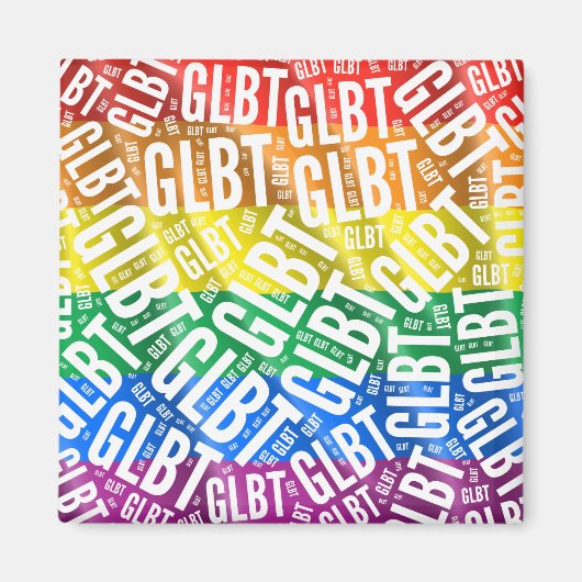 GLBT WORDパターン白 – .png マグネット (正面)
