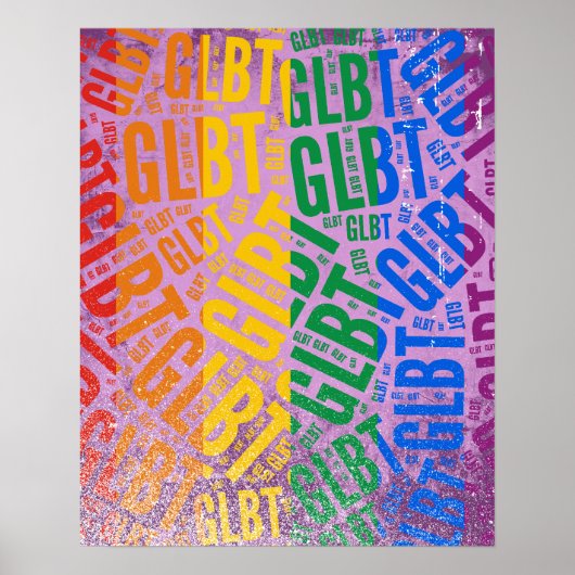 GLBT WORDパターン色 – .png ポスター (正面)