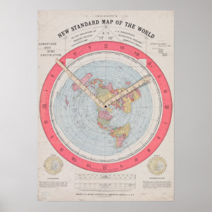 Gleason's new standard map of the world ポスター