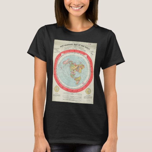 Gleason's New Standard Map Of The World - Flat Ear Tシャツ (正面)
