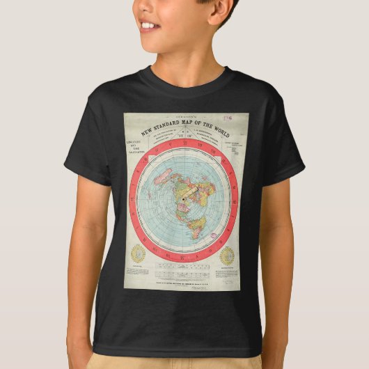 Gleason's New Standard Map Of The World - Flat Ear Tシャツ (正面)