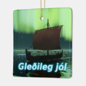 Gleðileg Jól -バイキングの船 セラミックオーナメント (左)