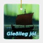 Gleðileg Jól -バイキングの船 セラミックオーナメント (裏面)