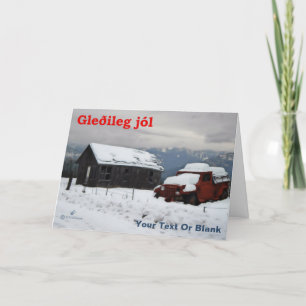 Gleðileg Jól -古く赤いトラック シーズンカード