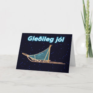 Gleðileg Jól -犬のそり シーズンカード