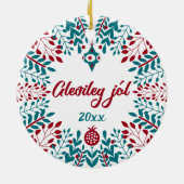 Gleemileg jol、アイスランドのクリスマス·グリーティング セラミックオーナメント (裏面)