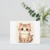 Gleful Cat：甘いかわいいキットン・アートAny Room ポストカード (スタンド正面)