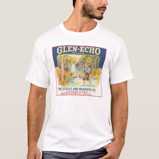 Glen-Echoヴィンテージ食品枠ラベル Tシャツ (正面)