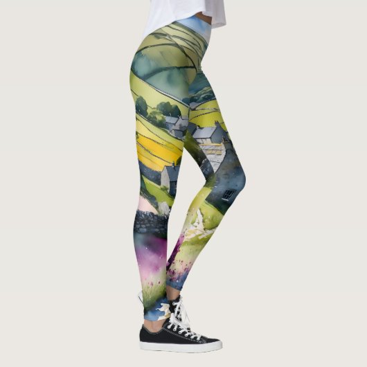 "Glen Garlands"ランドスケープYorkshire Dalesシーン レギンス (右)