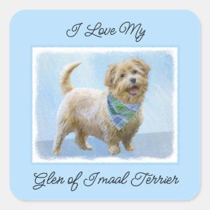 Glen of Imaal Terrier'絵画s - オリジナルドッグアート スクエアシール