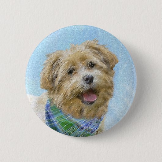 Glen of Imaal Terrier'絵画s - オリジナルドッグアート 缶バッジ (正面)
