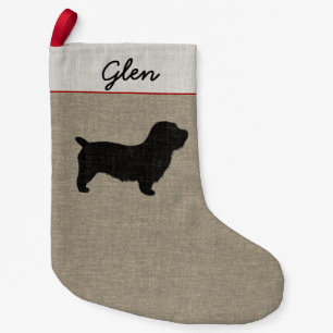 Glen of Imaal Terrier Dog パーソナライズされた Siluette スモールクリスマスストッキング