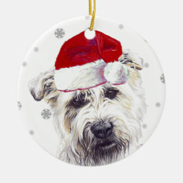 Glen of Imaal Terrier - Santa Hat Christmas Bauble セラミックオーナメント