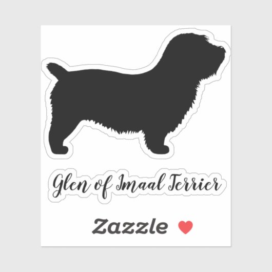Glen of Imaal Terrier Silhouette Dog Breed Sticker シール (シート)