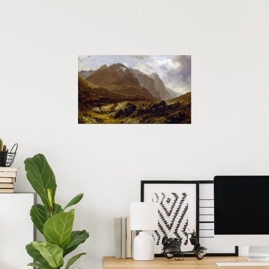 Glencoe by Horatio McCulloch ポスター (ホームオフィス)