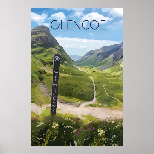 Glencoe Scotland Travel Poster ポスター (正面)
