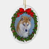 Glenda S. Harlanによる柴犬の芸術 セラミックオーナメント (右)