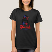 Glendale Arizona Retro Messy Bun   Tシャツ (正面)