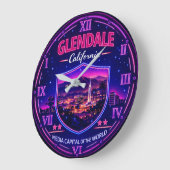 Glendale California Urban Lights ラージ壁時計 (傾斜)