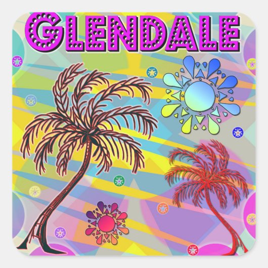 Glendale Happy and Hopeステッカー スクエアシール (正面)