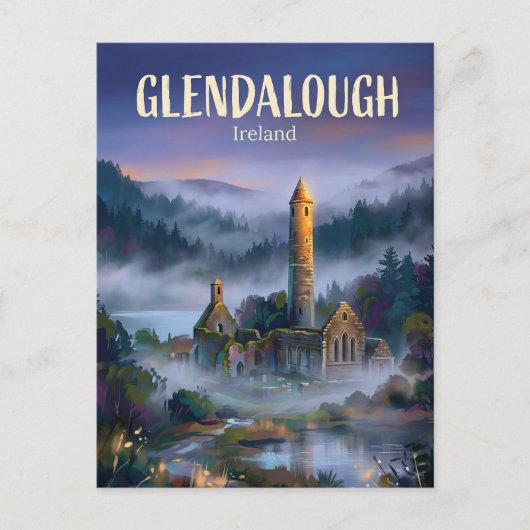 Glendalough Monastic Site Ireland ポストカード (正面)