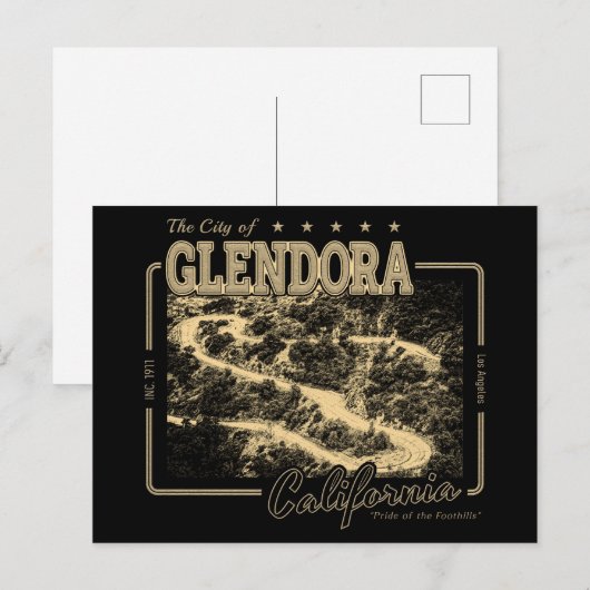 GLENDORA CALIFORNIA - GLENDORA MOUNTAIN ROAD ポストカード (正面/裏面)