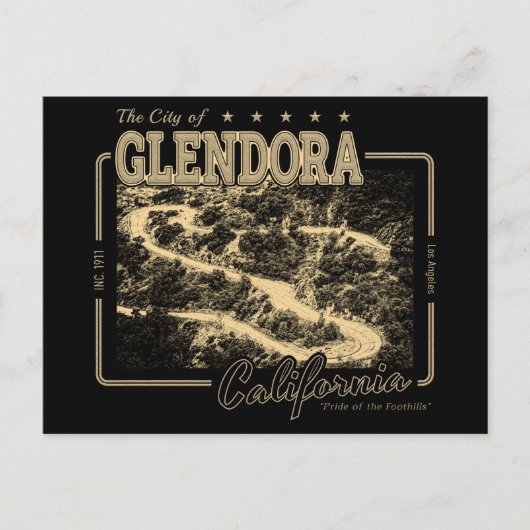 GLENDORA CALIFORNIA - GLENDORA MOUNTAIN ROAD ポストカード (正面)